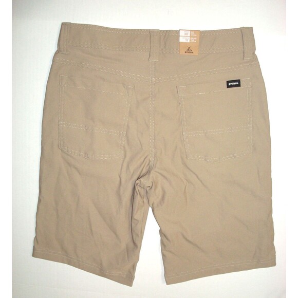 New Mens Prana Shorts 30 x 11 Tan Shorts NWT Performance Casual Brion II San UPF - Picture 2 of 3